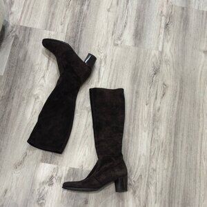 Stuart Weitzman brown suede pull on Knee-High Women's Boots size 7